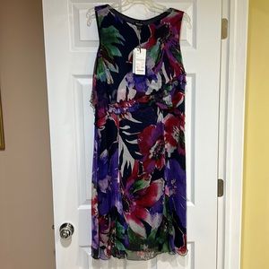 New with tags purple moon exploding bead floral crinkle chiffon tiered dress